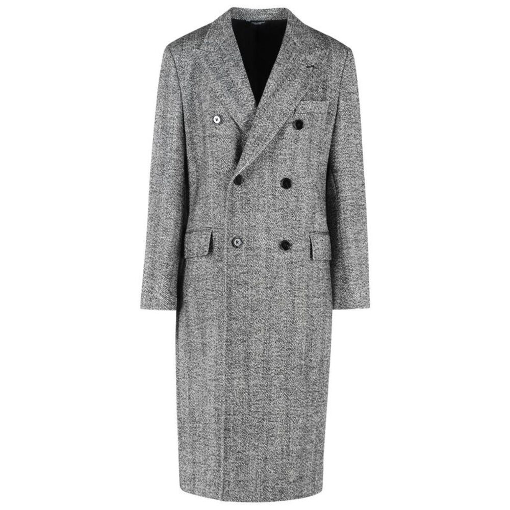 Dolce & Gabbana 'Fantasia' Long Grey Virgin Wool Coat Men